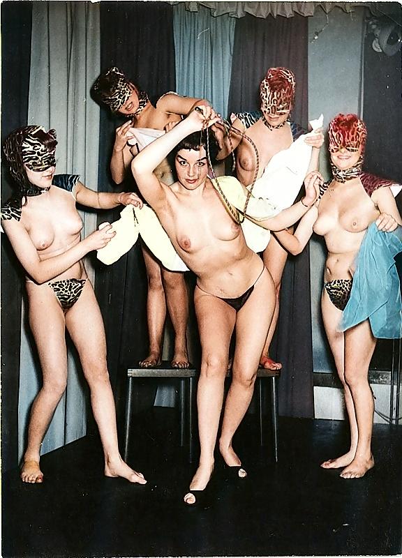 Burlesque troop posing