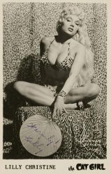 Lili St. Cyr the cat girl autographed promo card Lili-St.-Cyr-promo-card