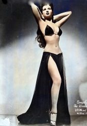 Stripper showing leg and a tiny top in her promo photo Stripper-5