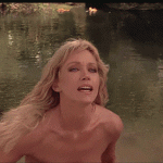 Tanya Roberts rising from the water