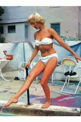 Rita Grable in a sexy little bikini. one