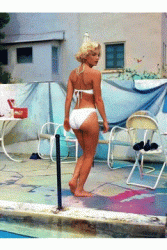 Rita Grable in a sexy little bikini. two